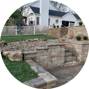 fancy retaining wall stairs