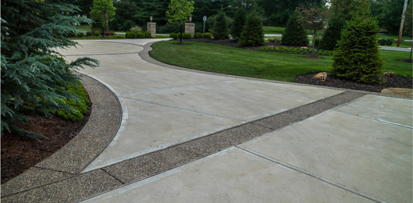 custom driveway with curves